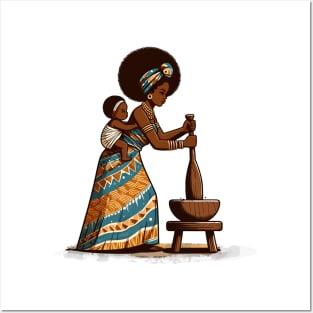 Afrocentric Mother And Baby Posters and Art